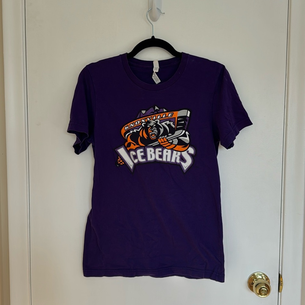 Purple Knoxville Ice Bears Hockey T-shirt S